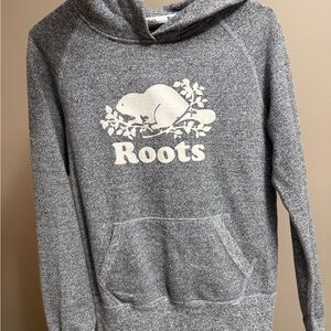 Roots Heather Gray Hoodie with Logo